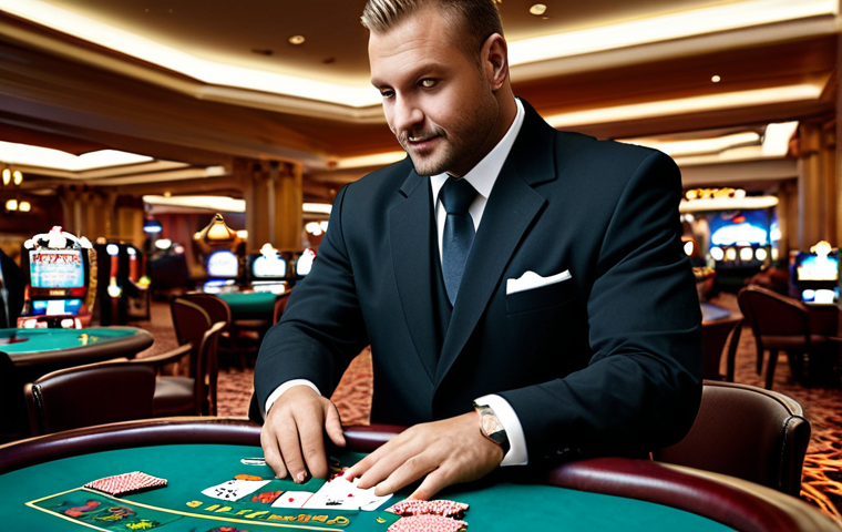 **

"A confident casino dealer, fully clothed in a professional uniform, expertly handling cards at a blackjack table. The casino is bustling in the background with slot machines and other players. Safe for work, appropriate content, perfect anatomy, natural proportions, high-quality render, family-friendly setting, professional."

**